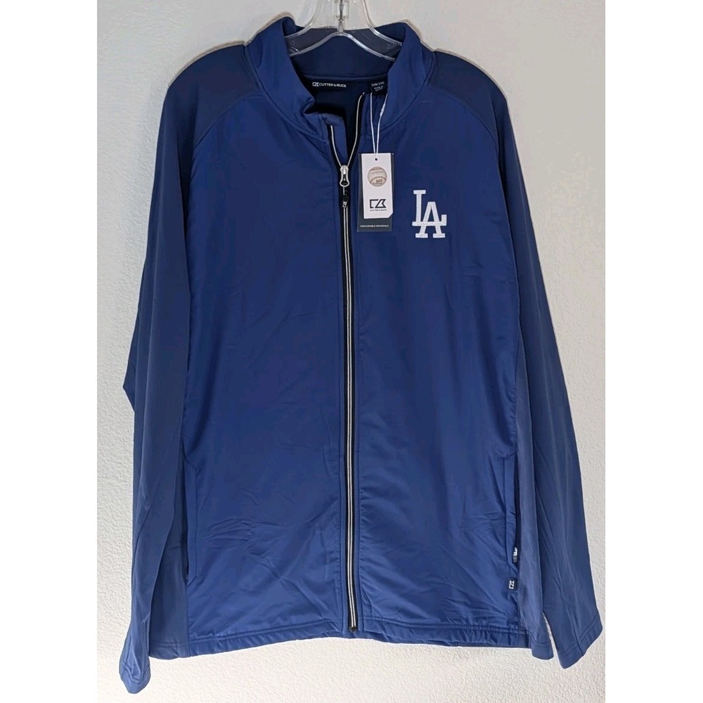 LA Dodgers Cutter & Buck Adapt Eco Hybrid Full Zip Jacket Blue 2XB NWT!